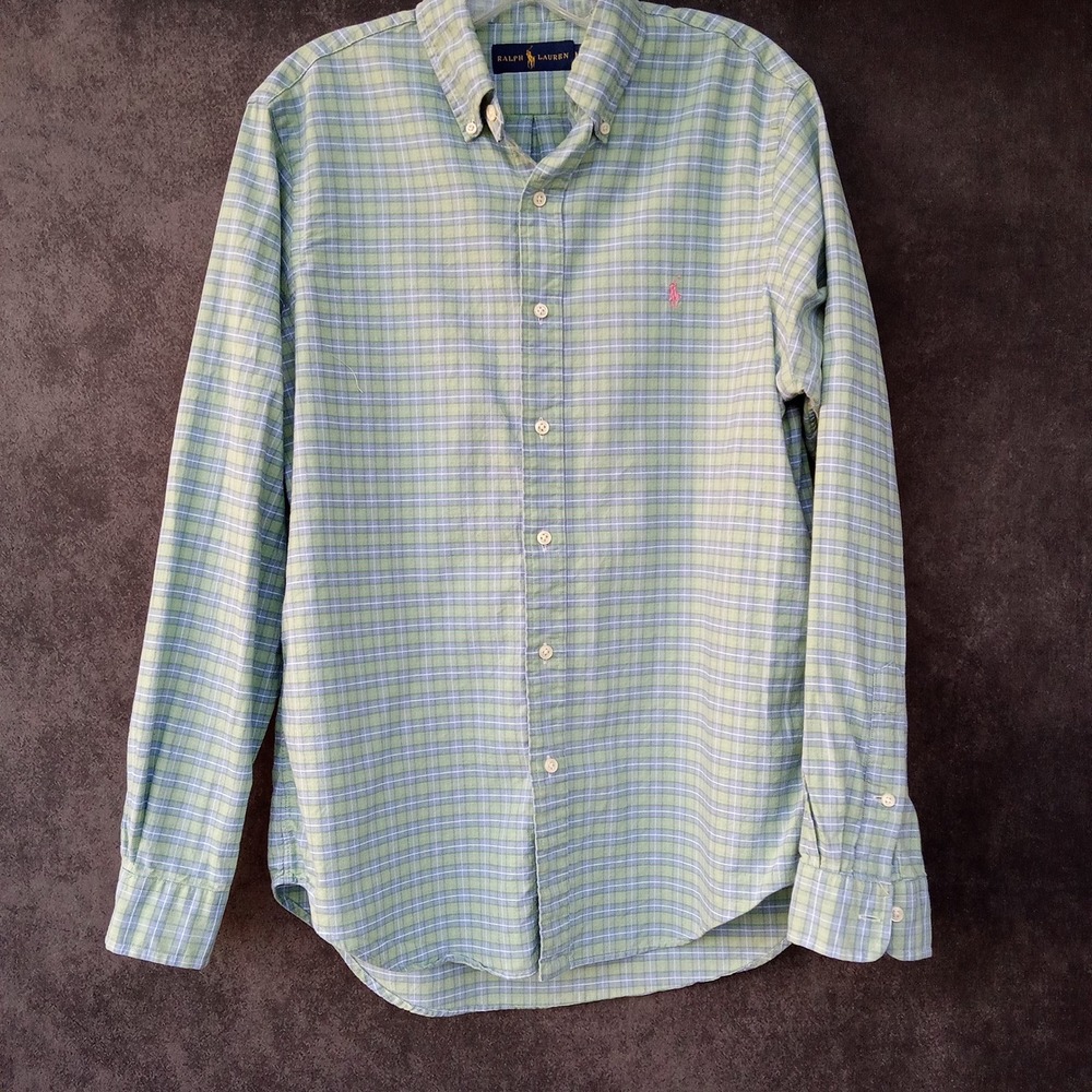 Ralph Lauren Men's Pony Plaid Button Down Shirt Classic Preppy Long Sleeve Sz‎ M